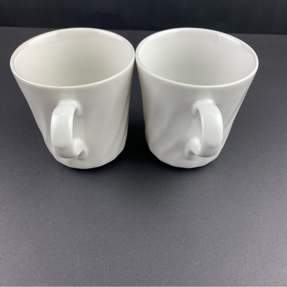 Corelle Coordinates Stoneware Mugs White Swirl Pattern Set of 2 - 8 oz Cups - Picture 5 of 8